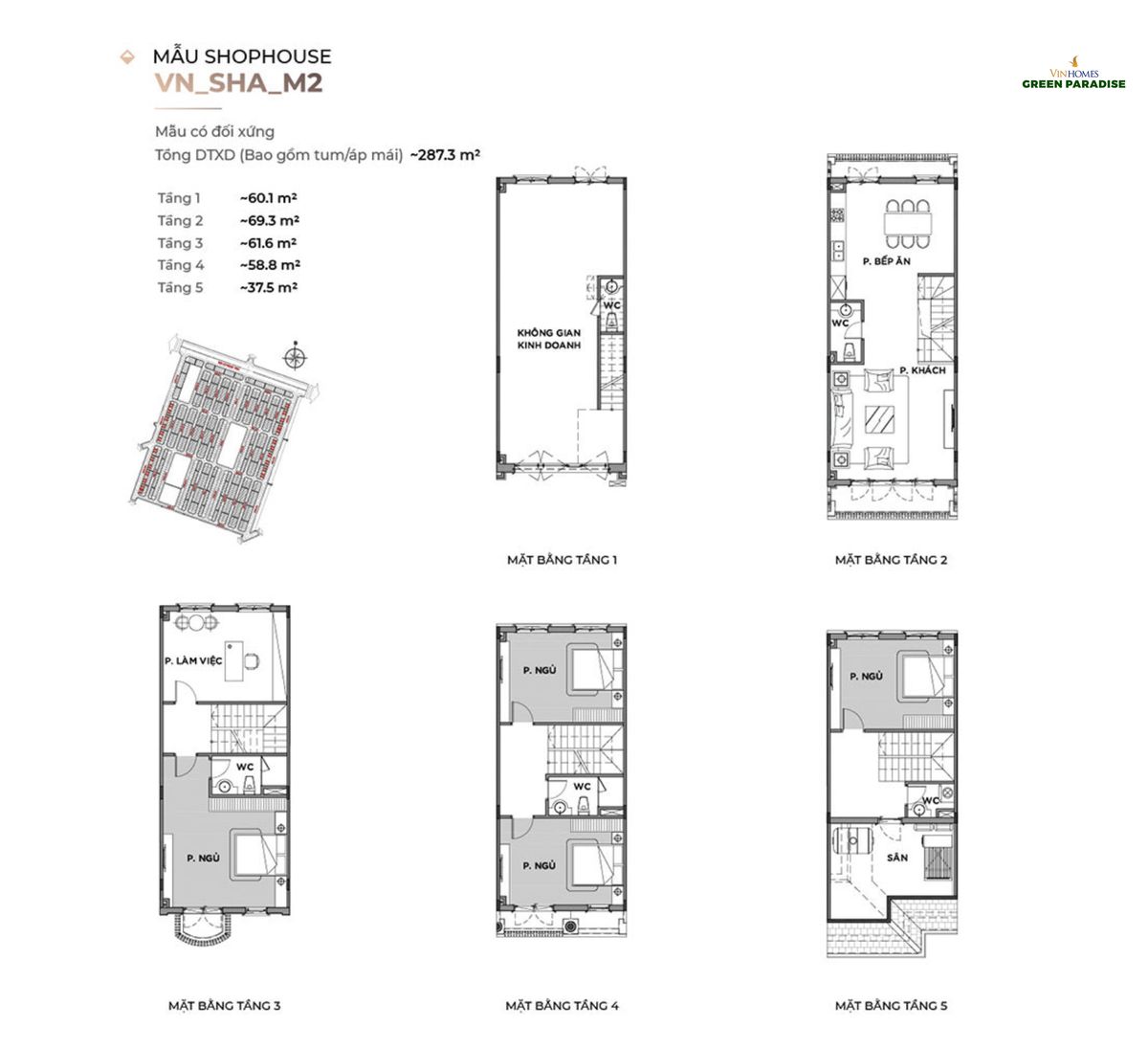 Minh hoạ thiết kế một căn shophouse Vin Cần Giờ điển hình