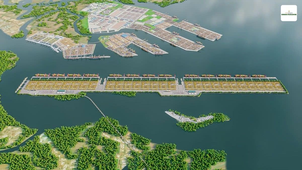 Phối cảnh Cảng trung chuyển Cần Giờ, khi đi vào hoạt động sẽ biến khu vực này thành cực tăng trưởng mới của TP.HCM