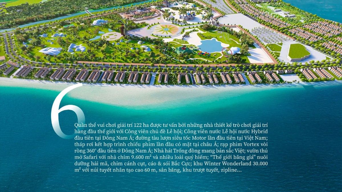 Quần thể giải trí 122ha tại Vinhomes Cần Giờ, thiên đường vui chơi bất tận với công viên nước Hybrid, tàu lượn Motor và rạp phim Vortex đầu tiên